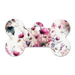 Flora Floral Flower Petal Dog Tag Bone (One Side)