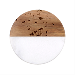 Flora Floral Flower Petal Classic Marble Wood Coaster (Round) 