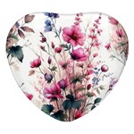 Flora Floral Flower Petal Heart Glass Fridge Magnet (4 pack)