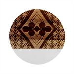 Pattern Design Scrapbooking Marble Wood Coaster (Round)