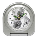 Vintage Retro Boho Background Leaves Botanical Travel Alarm Clock