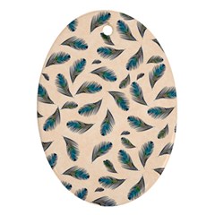 Background Palm Leaves Pattern Oval Ornament (Two Sides) from UrbanLoad.com Back