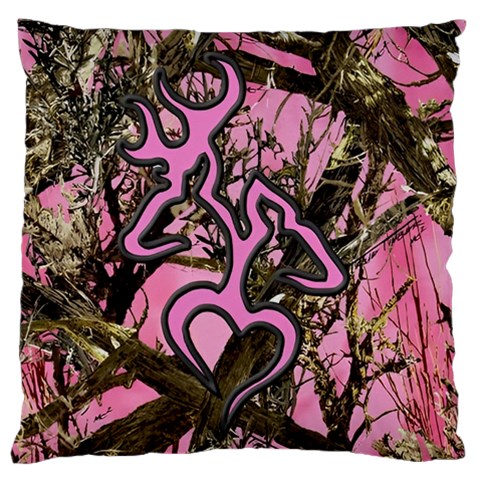Pink Browning Deer Glitter Camo Large Premium Plush Fleece Cushion Case (One Side) from UrbanLoad.com Front