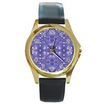 Couch material photo manipulation collage pattern Round Gold Metal Watch