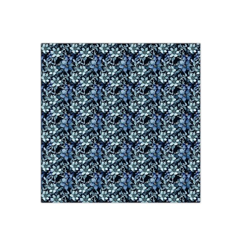 Blue Flowers 001 Satin Bandana Scarf 22  x 22  from UrbanLoad.com Front