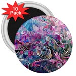 Pink Swirls Flow 3  Magnets (10 pack) 