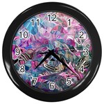 Pink Swirls Flow Wall Clock (Black)