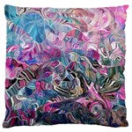 Pink Swirls Flow Large Premium Plush Fleece Cushion Case (One Side)