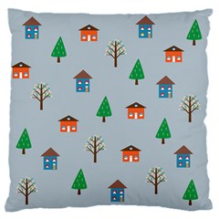 House Trees Pattern Background 16  Baby Flannel Cushion Case (Two Sides) from UrbanLoad.com Back
