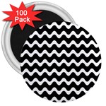 Wave Pattern Wavy Halftone 3  Magnets (100 pack)