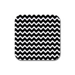 Wave Pattern Wavy Halftone Rubber Square Coaster (4 pack)