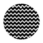 Wave Pattern Wavy Halftone Round Ornament (Two Sides)
