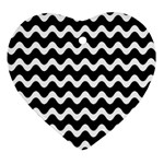Wave Pattern Wavy Halftone Heart Ornament (Two Sides)