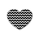 Wave Pattern Wavy Halftone Rubber Coaster (Heart)