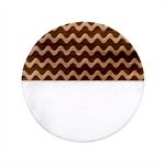 Wave Pattern Wavy Halftone Classic Marble Wood Coaster (Round) 