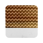 Wave Pattern Wavy Halftone Marble Wood Coaster (Square)