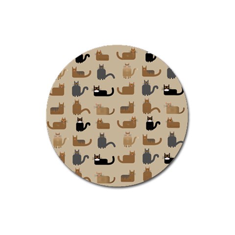 Cat Pattern Texture Animal Magnet 3  (Round) from UrbanLoad.com Front
