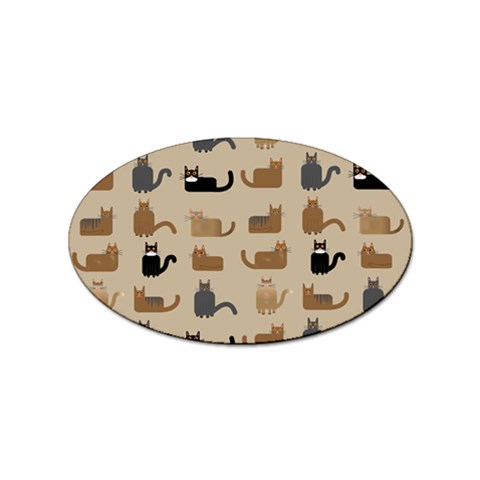 Cat Pattern Texture Animal Sticker Oval (10 pack) from UrbanLoad.com Front