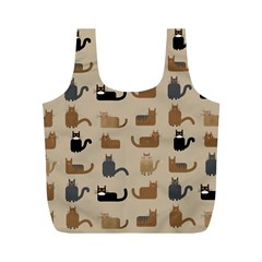 Cat Pattern Texture Animal Full Print Recycle Bag (M) from UrbanLoad.com Front