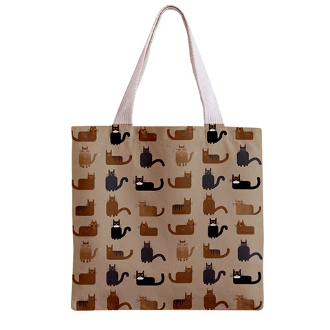 Cat Pattern Texture Animal Zipper Grocery Tote Bag from UrbanLoad.com Front