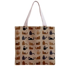 Cat Pattern Texture Animal Zipper Grocery Tote Bag from UrbanLoad.com Back
