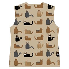 Cat Pattern Texture Animal Women s Button Up Vest from UrbanLoad.com Back