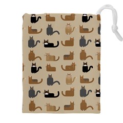 Cat Pattern Texture Animal Drawstring Pouch (5XL) from UrbanLoad.com Front