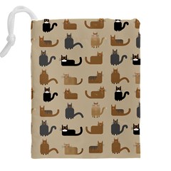 Cat Pattern Texture Animal Drawstring Pouch (5XL) from UrbanLoad.com Back