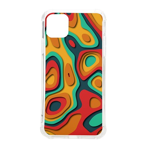 Paper Cut Abstract Pattern iPhone 11 Pro Max 6.5 Inch TPU UV Print Case from UrbanLoad.com Front