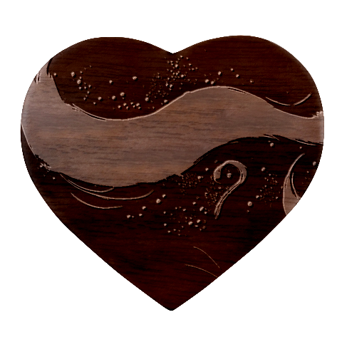Abstract Gold Wave Background Heart Wood Jewelry Box from UrbanLoad.com Front