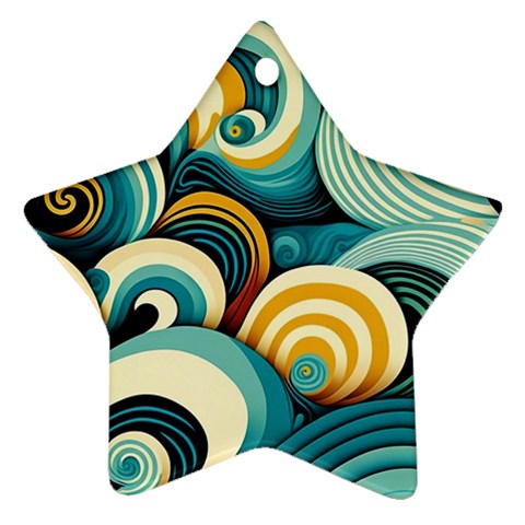 Wave Waves Ocean Sea Abstract Whimsical Ornament (Star) from UrbanLoad.com Front