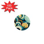 Wave Waves Ocean Sea Abstract Whimsical 1  Mini Magnets (100 pack) 