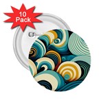 Wave Waves Ocean Sea Abstract Whimsical 2.25  Buttons (10 pack) 