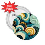 Wave Waves Ocean Sea Abstract Whimsical 2.25  Buttons (100 pack) 