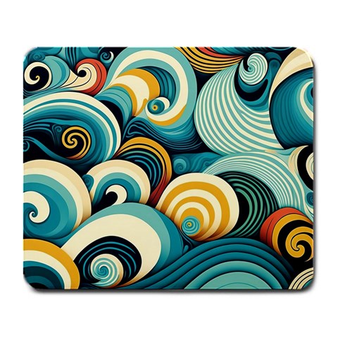 Wave Waves Ocean Sea Abstract Whimsical Large Mousepad from UrbanLoad.com Front