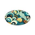 Wave Waves Ocean Sea Abstract Whimsical Sticker (Oval)