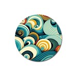 Wave Waves Ocean Sea Abstract Whimsical Magnet 3  (Round)