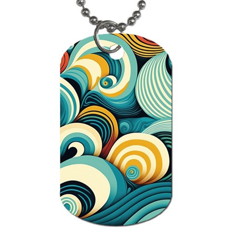 Wave Waves Ocean Sea Abstract Whimsical Dog Tag (One Side) from UrbanLoad.com Front