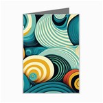 Wave Waves Ocean Sea Abstract Whimsical Mini Greeting Card