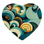 Wave Waves Ocean Sea Abstract Whimsical Heart Ornament (Two Sides)