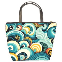 Wave Waves Ocean Sea Abstract Whimsical Bucket Bag from UrbanLoad.com Back