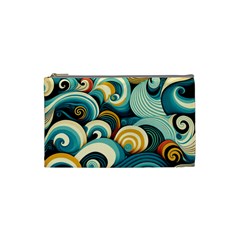 Wave Waves Ocean Sea Abstract Whimsical Cosmetic Bag (Small) from UrbanLoad.com Front
