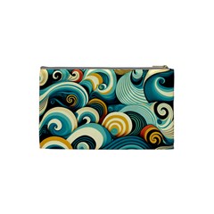Wave Waves Ocean Sea Abstract Whimsical Cosmetic Bag (Small) from UrbanLoad.com Back