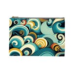 Wave Waves Ocean Sea Abstract Whimsical Cosmetic Bag (Large)