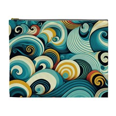 Wave Waves Ocean Sea Abstract Whimsical Cosmetic Bag (XL) from UrbanLoad.com Front
