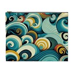 Wave Waves Ocean Sea Abstract Whimsical Cosmetic Bag (XL)