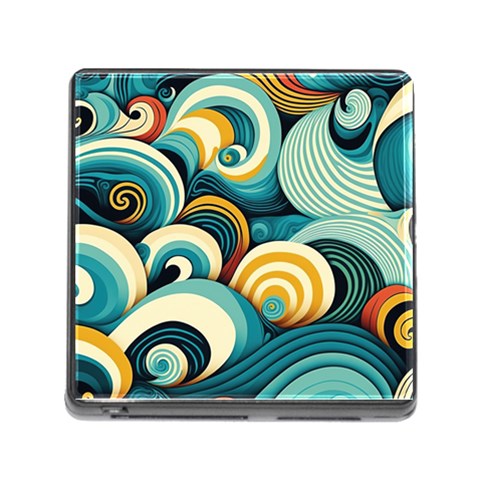 Wave Waves Ocean Sea Abstract Whimsical Memory Card Reader (Square 5 Slot) from UrbanLoad.com Front