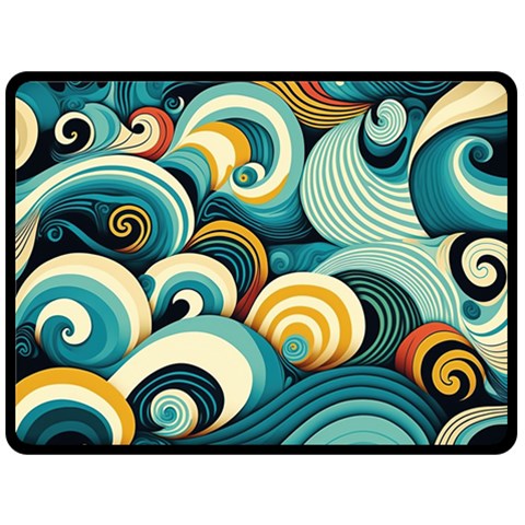 Wave Waves Ocean Sea Abstract Whimsical Fleece Blanket (Large) from UrbanLoad.com 80 x60  Blanket Front