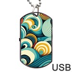 Wave Waves Ocean Sea Abstract Whimsical Dog Tag USB Flash (One Side)