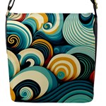 Wave Waves Ocean Sea Abstract Whimsical Flap Closure Messenger Bag (S)